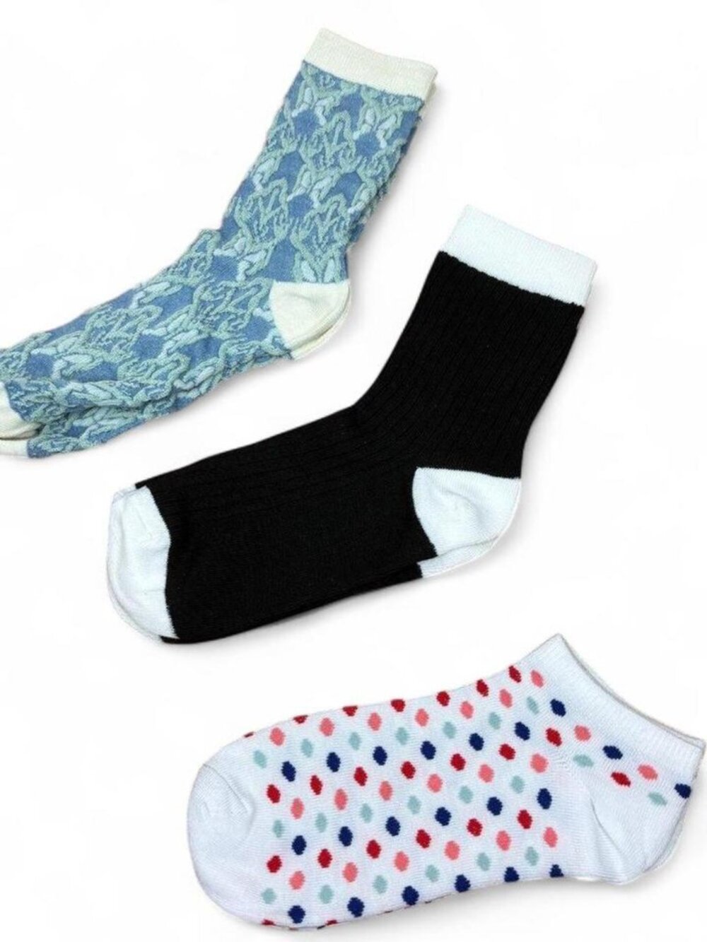3 assorted pairs of socks. New without tags.